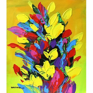 Mazhar Qureshi, 12 X 14 Inch, Oil on Canvas, Florat Painting, AC-MQ-058
